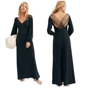 FREE PEOPLE BEACH "Amalfi Coast" Gauzy Maxi Dress Boho Goth Whimsigoth MEDIUM